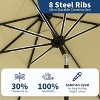 9FT Patio Umbrella Outdoor, Market, Table Umbrella with Push Button Tilt and Crank, 8 Sturdy Ribs for Garden, Pool, Deck, Backyard - 4 of 4