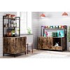 Cat Litter Box Enclosure w/Shelves Storage, 2-in-1 Hidden Litter Box w/ Doors, Indoor Litter Box Furniture, Cat Wooden Washroom Furniture - 3 of 4