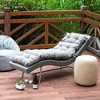 ARTPLAN Outdoor Chasie Lounge Tufted Thick Cushion with Ties,Replacement Wicker Chair Cushion for Paito Fruniture,72x22x4inches - 2 of 4