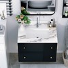 KWPZQEB Marble Vanity Top, with Undermount Rectangular Middle Sink and 4" Height Backsplash, 1 Predrilled Centerset, Carrara white with veins - 4 of 4