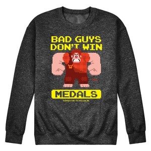 Men's - Disney - Bad Guys Don’t Win Medals Graphic Fleece Sweatshirt - 1 of 4