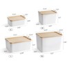 Aoibox Plastic Storage Bins with Lids Set of 8 Multi Size Decorative Organizing Containers for Closet Office Shelves White - 2 of 4