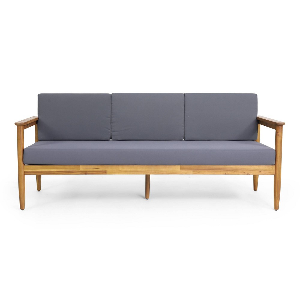 Photos - Sofa Magnolia Patio Acacia Wood 3 Seater : Water-Resistant Cushions, Slat D