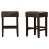 26.75" Faux Leather Backless Counter Height Barstools, Set of 2 with Padded Seats and Solid Wood Frame for Kitchen - 4 of 4