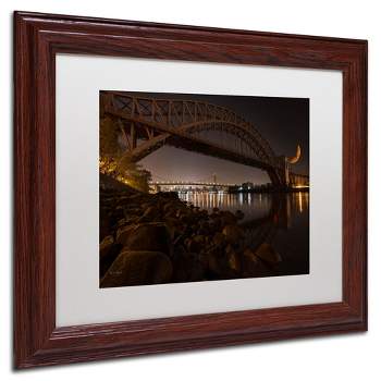 Trademark Fine Art -David Ayash 'Hells Gate Bridge and RFK Bridge - NYC' Matted