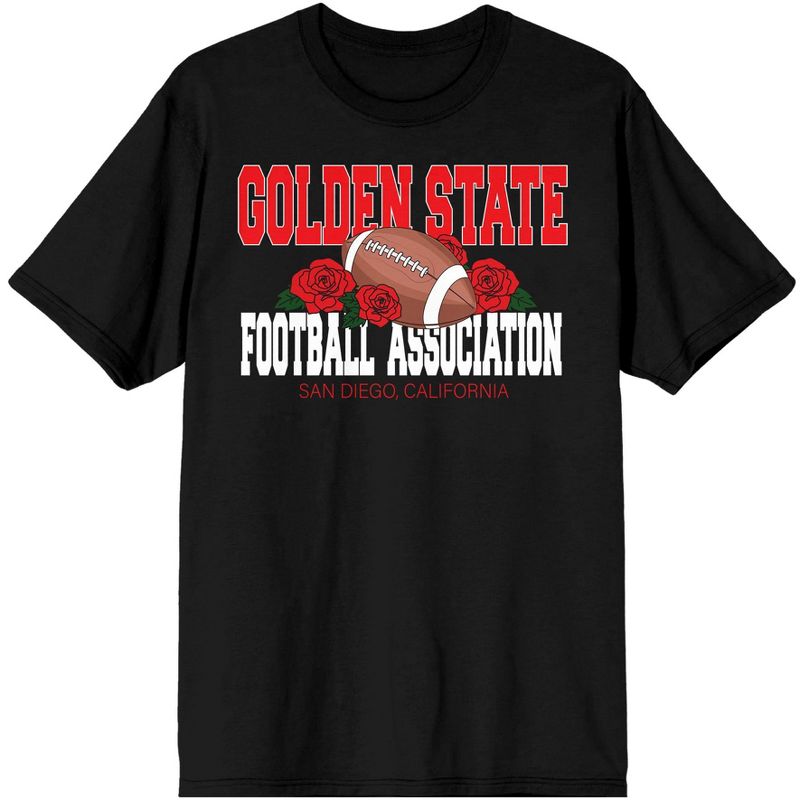 Vintage Sport Golden State Football Association Men's Black T-Shirt, 1 of 4