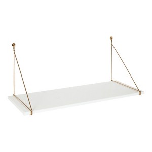 Kate and Laurel Vista Rectangle MDF Wall Mounted Desk, 38x14x16, White - 1 of 4