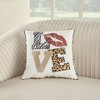 Mina Victory Holiday Pillows Lips Love Leopard 16" x 16" Multicolor Indoor Throw Pillow - image 2 of 4