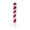 Kurt Adler Tinsel Candy Cane Light Up Christmas Plastic Decoration, Red/White, 4 Feet - 3 of 4