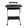 NicBex Home Office Desk Morden Computer Desk with Scroll Wheels, Adjustable Shelves, Wooden Desktop and Metal Legs for Study and Work - 3 of 4
