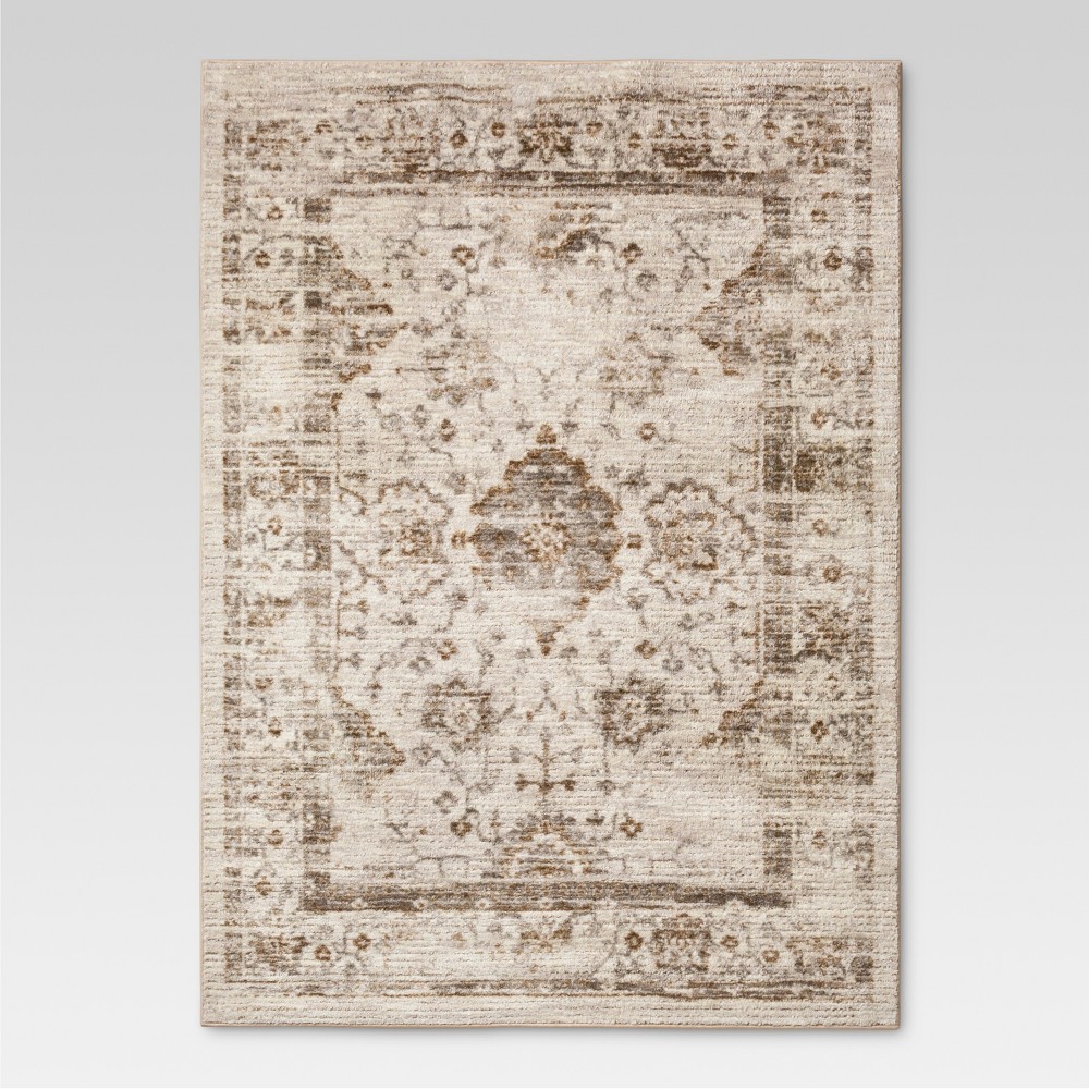 Vintage Distressed Accent Rug - Neutral - (2'6"x3'10") - Threshold, Tan