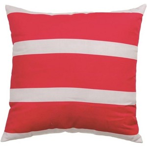 Manual Woodworkers & Weavers Red & White Indoor Outdoor Accent Pillow 18x18 inch - 1 of 3