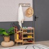 Tangkula 4-Tier Bamboo Shoe Rack Entryway Organizer with Umbrella Holder & Storage Shelves for Living Room&Hallway - 2 of 4