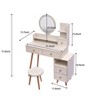 AZL1 Life Concept Vanity Table with Cushioned Stool 5 Drawers Length Adjustable Large Storage Cabinet for Bedroom Makeup, White, 35.5"*18.5"*7.9" - 3 of 4