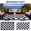 Outdoor Rug Outdoor Blanket Waterproof Outdoor Plastic Straw Rug, Modern Checkered Reversible Floor Mat for RV, Porch, Deck, Balcony - 3 of 4