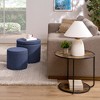 KTMBDW Round Ottoman and Side Table with Storage Set of 3,Vanity Stool with Storage for Bedroom, Ottoman Coffee Table for Living Room - 3 of 4