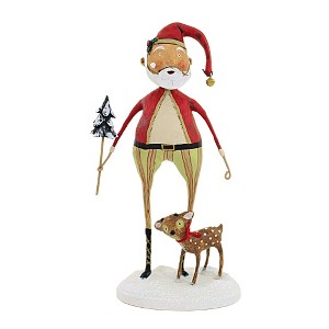 Lori Mitchell 9.5 Inch Santa Claus &  Baby Comet Tree Reindeer Santa Figurines - 1 of 3