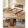 Full Bed Frame with LED Headboard & Charging Station - Solid Wood Platform, Mid-Century Modern, No Box Spring Needed, Coffee Brown - 4 of 4