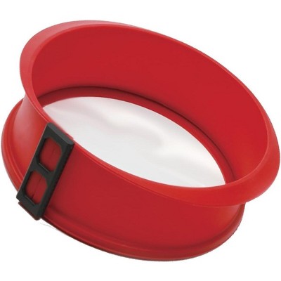 Red Silicone and Glass 10-inch Non-stick Springform Pan