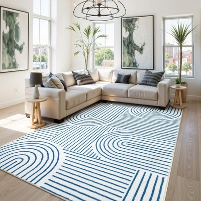 Lahome Abstract Washable Rugs Non Slip Soft Living Room Rugs Ultra-Thin Rainbow Bedroom Rug Non Skid Rug Backing Accent Carpet for Room Office