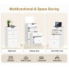 Syemin Vanity Tables Small Vanity Desk with Mirror, Makeup Vanitys Set with Chair, Mini Space Saving Cute Dressing Table, White, 19.68"*15.74"*35.43" - 4 of 4