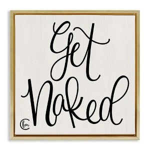 Stupell Industries Get Naked Curly Script, 18" x 18" - 1 of 4