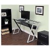 Colorado Metal and Glass Laptop - Writing Desk - Black/ Silver/ Clear Glass - 4 of 4