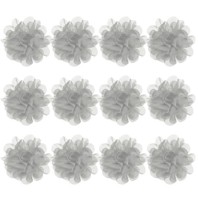 Unique Bargains Mesh Fabric Full Chiffon Flowers for DIY 12 Pcs
