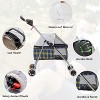 FDW 4 Wheels Pet Stroller Cat Dog Stroller Portable Folding Travel Carrier Strolling Cart Waterproof With Storage Basket Mesh Windows - 4 of 4