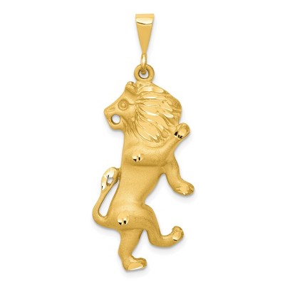 Black Bow Jewelry 14k Yellow Gold Large Leo the Lion Zodiac Pendant