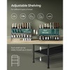 SONGMICS Shoe Rack, 3 Tier Shoe Organizer, Fabric Shoe Shelf Storage with 4 Hooks, Height-Adjustable Shoe Rack Ink Black - 3 of 4