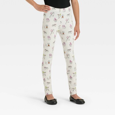 Girls' Halloween Leggings - Cat & Jack™ Cream