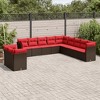 vidaXL Patio Sofa Set Black with Blue Cushions - 2 of 4