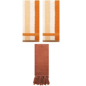REGALWOVEN 3 Packs Cotton Absorbent Soft Decorative Bathroom Hand Towel for Kitchen - 1 of 4