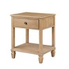 Sapphtopaz Night Stand with Drawer and Storage Space Farmhouse Side Table with Conical Solid Wood Legs, Nightstand for Bedroom, Living Room - 3 of 4