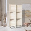 Wooakway 4 Panel Wood Room Divider with Shelves, Folding Privacy Screen, Room Separators Divider Wall - 3 of 4