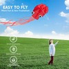 Joyfy Large Octopus Kite - Red/Rainbow, Easy to Fly Giant Beach Kites with 328ft Line for Kids and Adults, Ideal for Outdoor Fun and Family Activities - 3 of 4