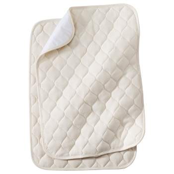 TL Care Waterproof Quilted Lap & Burp Pad Cover made with Organic Cotton Top Layer - 2pk - Natural