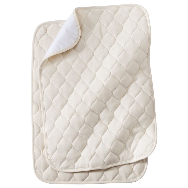 TL Care Waterproof Quilted Lap &#38; Burp Pad Cover made with Organic Cotton Top Layer - 2pk - Natural, 1 of 4