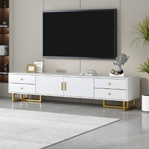 KTMBDW Modern TV Stand for 55-75 inch TV, Entertainment Center with Storage Cabinets, TV Console with 4 Drawers and 2 Doors for Living Room - 1 of 4