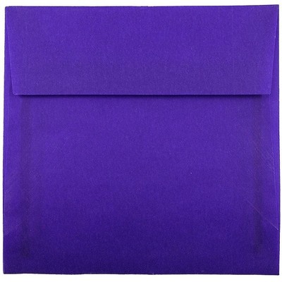 JAM Paper 5.5x5.5 Square Translucent Vellum Invitation Envelopes Primary Blue PACV507