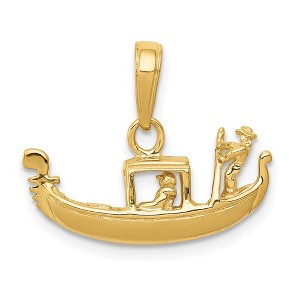 Black Bow Jewelry 14k Yellow Gold 3D Gondola Pendant - 1 of 4