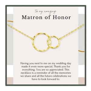 HOPE LOVE SHINE Matron of Honor Gift – 2 Ring Necklace Wedding Day Jewelry Thank You from Bride for Bridesmaid - 1 of 4