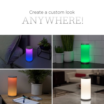 Seasons Color Fusion Lights Table Lamp Silver - Enbrighten: Touch-Controlled, USB Powered, Modern Decor