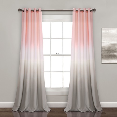 Umbre Fiesta Room Darkening Window Curtain Panels Gray Set 52 X84 Lush Decor