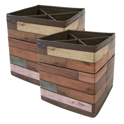 Teacher Created Resources Reclaimed Wood Design Desktop Organizer, Pack of 2 (Pack of 2)