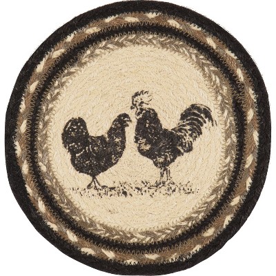 Sawyer Mill Charcoal Chiken Jute Trivet 8"
