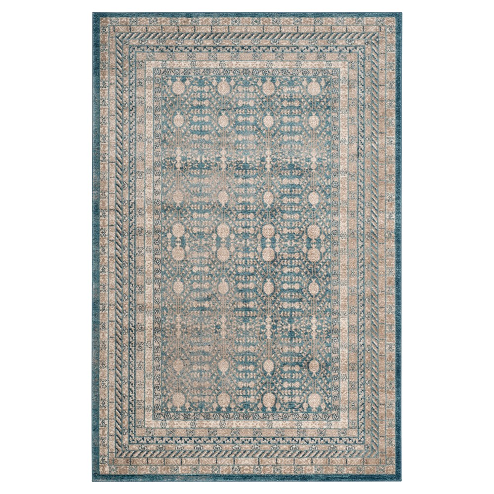Blue/Beige Solid Loomed Area Rug - (5'1inx7'7in) - Safavieh