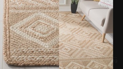 Hand-Knotted Ivory Jute 5' x 8' Area Rug with Non-Slip Feature