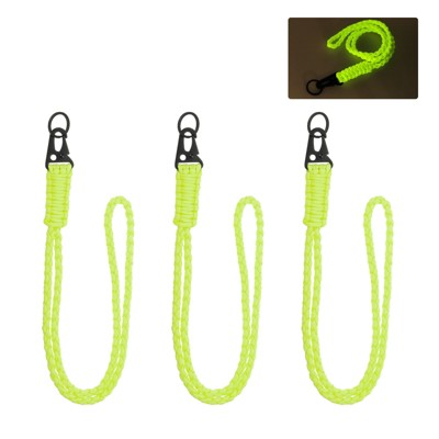 Unique Bargains Braided Soft Keychain ID Badges Lanyard with Metal Ring 3 Pcs